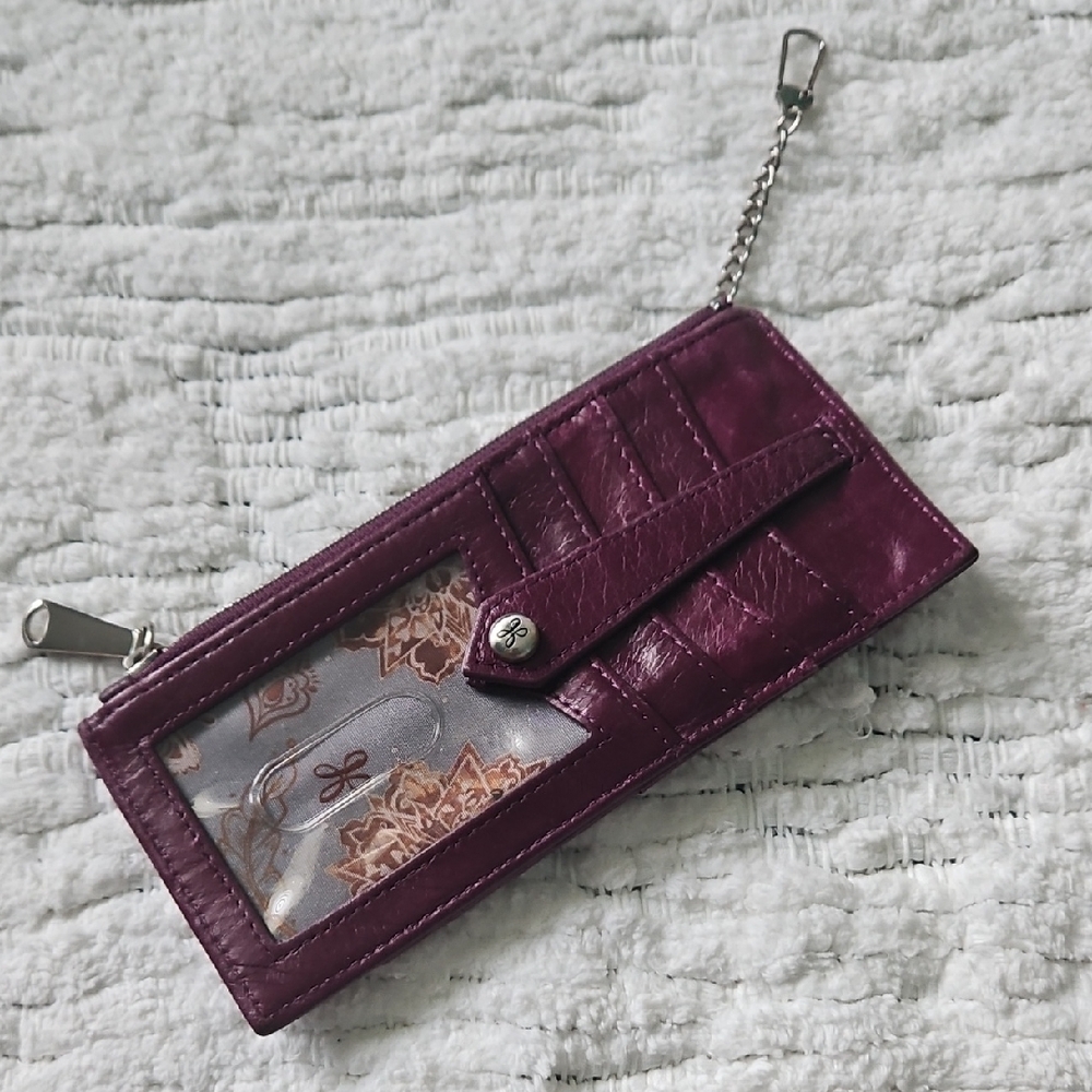 Hobo Brand Purple Leather Wallet with Chain